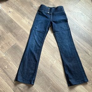 aristocrat bell bottom/flare dark denim jeans size 26
